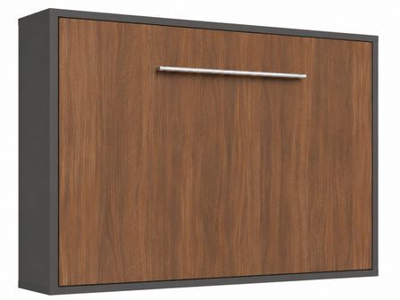 Lit escamotable horizontal avec étagères intérieures BIBLO 89 cm