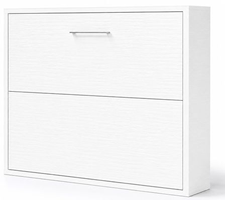 Lit escamotable horizontal KLIKA - Sommier à lattes - Poignée acier brossé 54 cm