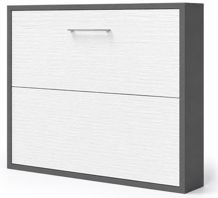 Lit escamotable horizontal KLIKA - Sommier à lattes - Poignée acier brossé 54 cm