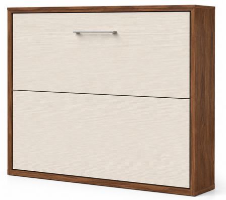 Lit escamotable horizontal KLIKA - Sommier à lattes - Poignée acier brossé 54 cm