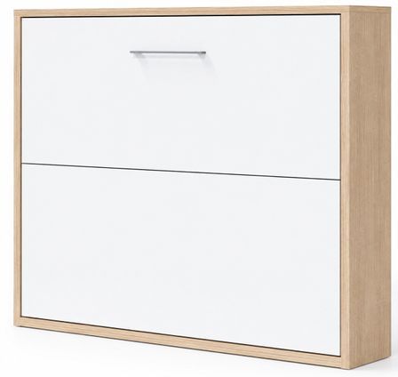Lit escamotable horizontal KLIKA - Sommier à lattes - Poignée acier brossé 54 cm