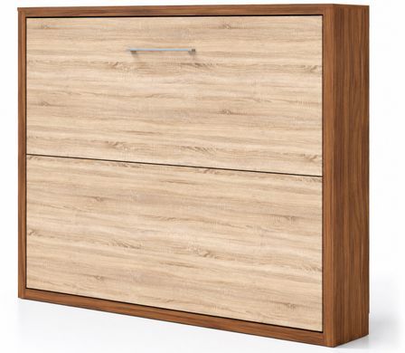 Lit escamotable horizontal KLIKA - Sommier à lattes - Poignée acier brossé 54 cm