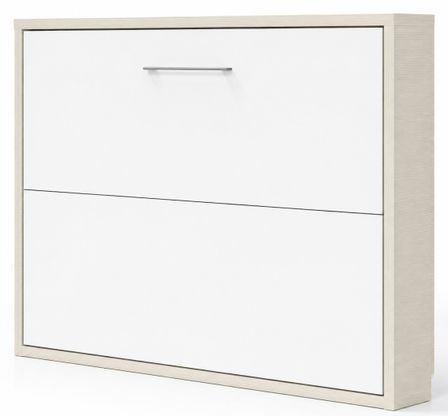 Lit escamotable horizontal KLIKA - Sommier à lattes - Poignée acier brossé 54 cm