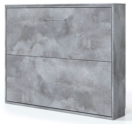 Lit escamotable horizontal KLIKA - Sommier à lattes - Poignée acier brossé 54 cm