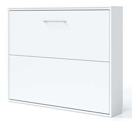 Lit escamotable horizontal KLIKA - Sommier à lattes - Poignée acier brossé 54 cm