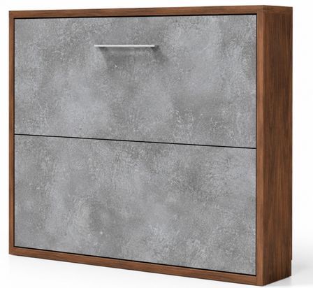 Lit escamotable horizontal KLIKA - Sommier à lattes - Poignée acier brossé 54 cm