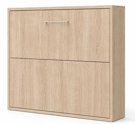 Lit escamotable horizontal KLIKA - Sommier à lattes - Poignée acier brossé 54 cm