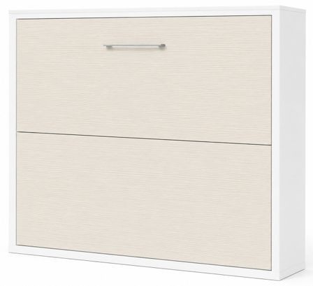 Lit escamotable horizontal KLIKA - Sommier à lattes - Poignée acier brossé 54 cm