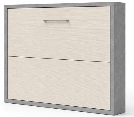 Lit escamotable horizontal KLIKA - Sommier à lattes - Poignée acier brossé 54 cm