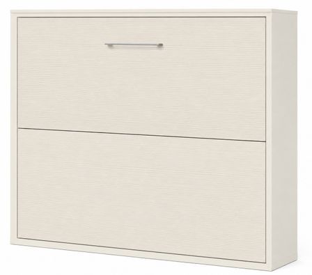 Lit escamotable horizontal KLIKA - Sommier à lattes - Poignée acier brossé 54 cm