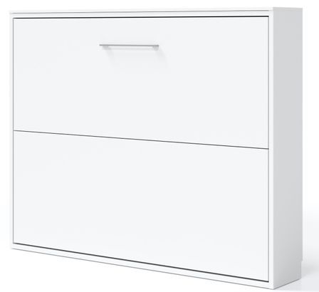 Lit escamotable horizontal KLIKA - Sommier à lattes - Poignée acier brossé 54 cm