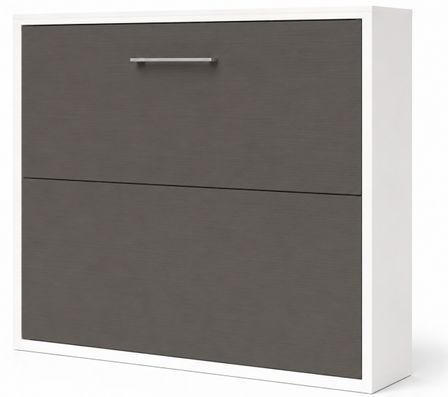 Lit escamotable horizontal KLIKA - Sommier à lattes - Poignée acier brossé 54 cm