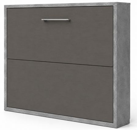 Lit escamotable horizontal KLIKA - Sommier à lattes - Poignée acier brossé 54 cm