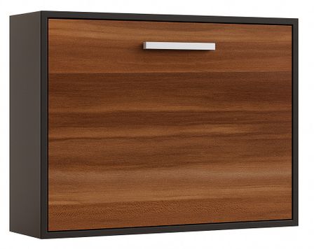 Lit escamotable horizontal OPTIMA - Sommier à lattes - Poignée acier blanc 36 cm