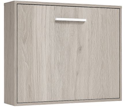 Lit escamotable horizontal OPTIMA - Sommier à lattes - Poignée acier blanc 36 cm