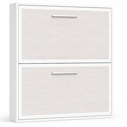 Lit escamotable horizontal superposé MELINA - Cadre métallique blanc