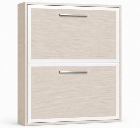 Lit escamotable horizontal superposé MELINA - Cadre métallique blanc