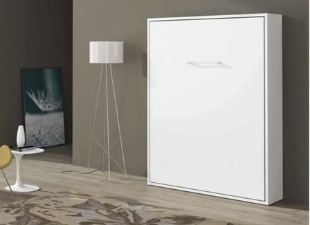 Lit escamotable vertical 140x190 avec étagères intérieures Paola