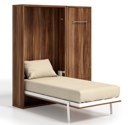 Lit escamotable vertical 140x200 cm avec armoire et bureau Kampo