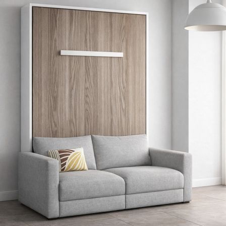 Lit escamotable vertical 140x200 cm avec canapé tissu Kimber