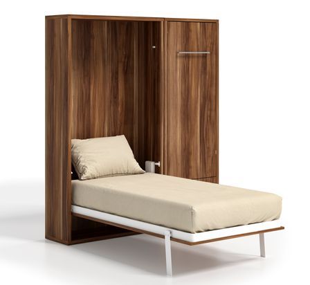 Lit escamotable vertical 160x200 cm avec armoire et bureau Kampo