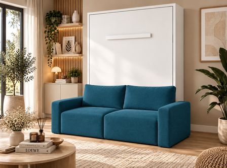 Lit escamotable vertical avec canapé coffre ESPACIA – Haut de gamme – Usage intensif