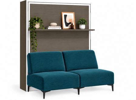 Lit escamotable vertical avec canapé et étagère automatique MARKO Premium– Haut de gamme