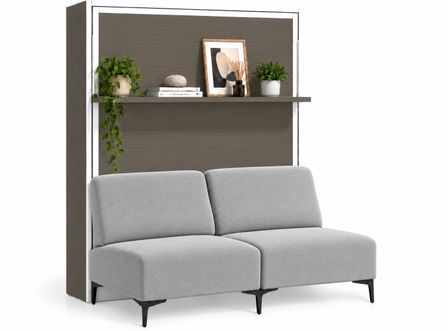 Lit escamotable vertical avec canapé et étagère automatique MARKO Premium– Haut de gamme