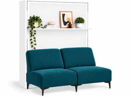 Lit escamotable vertical avec canapé et étagère automatique MARKO Premium– Haut de gamme
