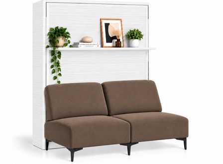 Lit escamotable vertical avec canapé et étagère automatique MARKO Premium– Haut de gamme