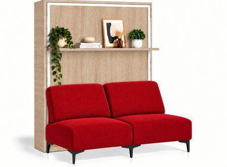 Lit escamotable vertical avec canapé et étagère automatique MARKO Premium– Haut de gamme