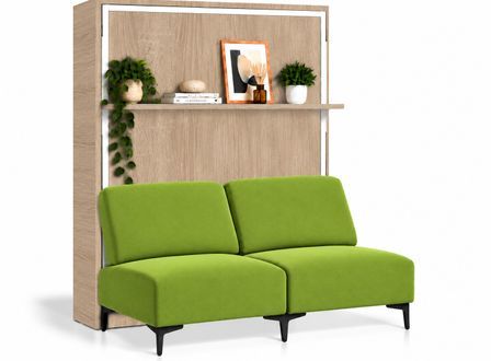 Lit escamotable vertical avec canapé et étagère automatique MARKO Premium– Haut de gamme