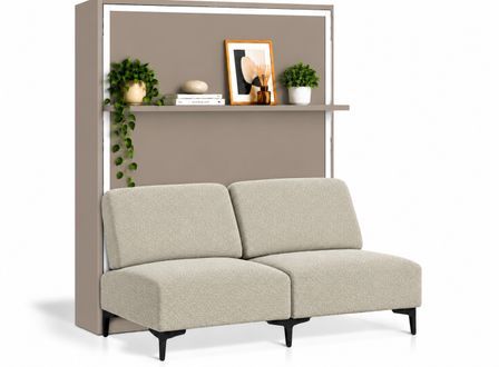Lit escamotable vertical avec canapé et étagère automatique MARKO Premium– Haut de gamme