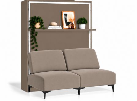 Lit escamotable vertical avec canapé et étagère automatique MARKO Premium– Haut de gamme