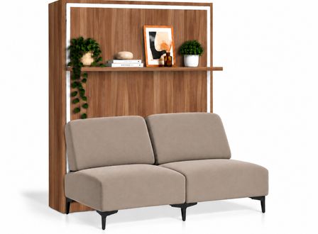 Lit escamotable vertical avec canapé et étagère automatique MARKO Premium– Haut de gamme