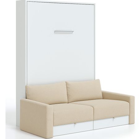 Lit escamotable vertical à tiroirs et canapé tissu VALENCIA