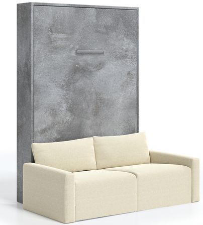 Lit escamotable vertical avec canapé tissu VALENCIA