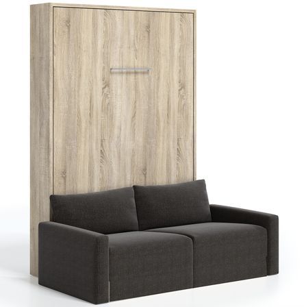 Lit escamotable vertical avec canapé tissu VALENCIA
