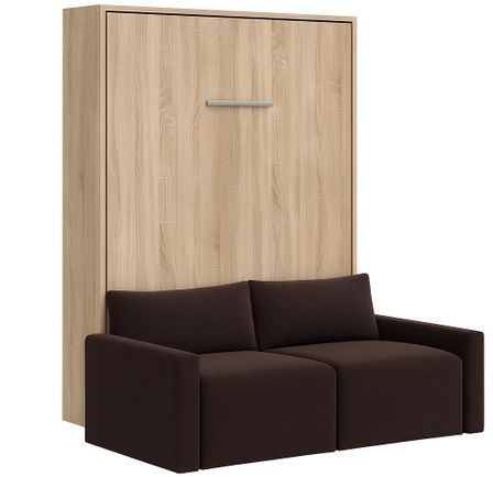 Lit escamotable vertical avec canapé tissu VALENCIA