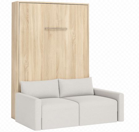 Lit escamotable vertical avec canapé tissu VALENCIA