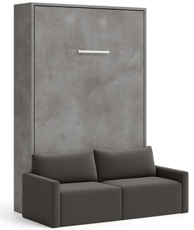 Lit escamotable vertical avec canapé tissu VALENCIA