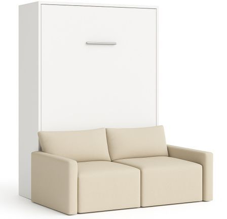 Lit escamotable vertical avec canapé tissu VALENCIA