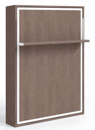 Lit escamotable vertical avec étagère ouverture synchronisée HABITAT – Sommier inclus & ouverture assistée - Usage intensif