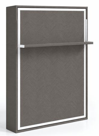 Lit escamotable vertical avec étagère ouverture synchronisée HABITAT – Sommier inclus & ouverture assistée - Usage intensif