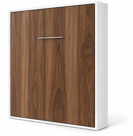 Lit escamotable vertical avec étagères intérieures PAOLA – Sommier inclus & ouverture assistée