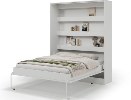 Lit escamotable vertical DIVO – Armoire lit 2 places avec bibliothèque intégrée