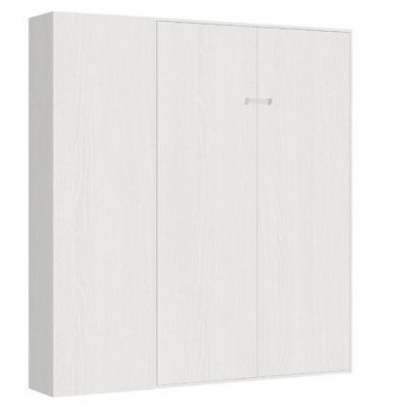 Lit escamotable vertical KANTO avec 1 colonne de rangement – Sommier inclus & ouverture assistée