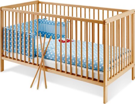 Lit évolutif à barreaux hêtre naturel Hanna 70