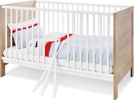 Lit évolutif bébé pin massif blanc et marron Boléro 70