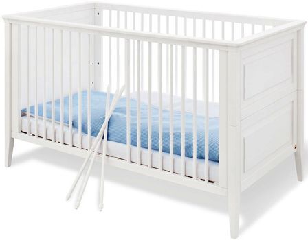 Lit évolutif bébé pin massif blanc Smilla 70x140 cm